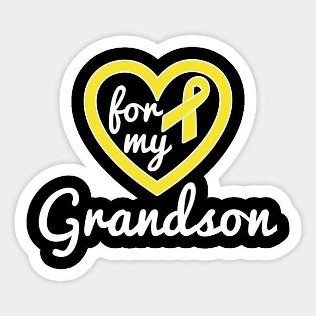 Sarcoma Cancer Shirt for Grandson Ribbon Awareness Products Sticker by ChristianCrecenzio
